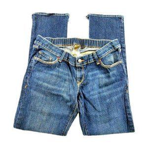 Old Navy Womens Maternity Jeans Sz 10 Straight Leg Low Rise Medium Wash Denim